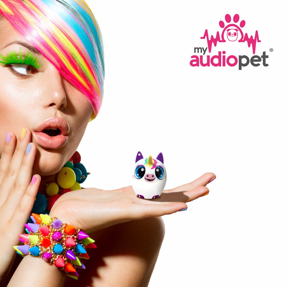 My Audio Pet UniChord Wireless Bluetooth Speaker with True Wireless Stereo Magical Unicorn with some crazy rainbow colors so surprisingly cute