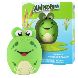 My Audio Pet AMPEDphibian Wireless Bluetooth Speaker with True Wireless Stereo Frog with reeds, water lily pads and pond box