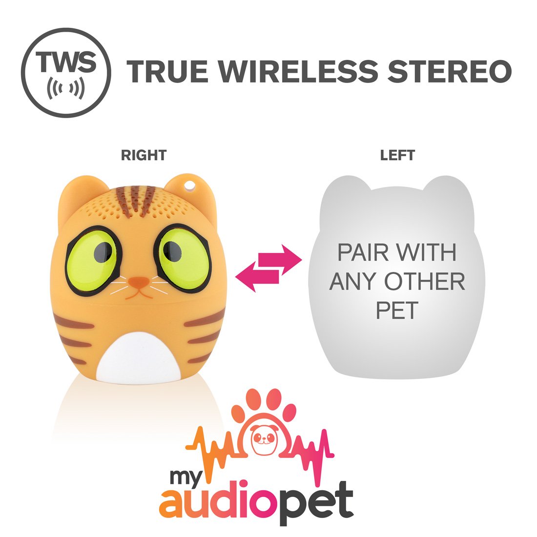 My Audio Pet Classical Cat Wireless Bluetooth Speaker with True Wireless Stereo Pair with any other MyAudioPet