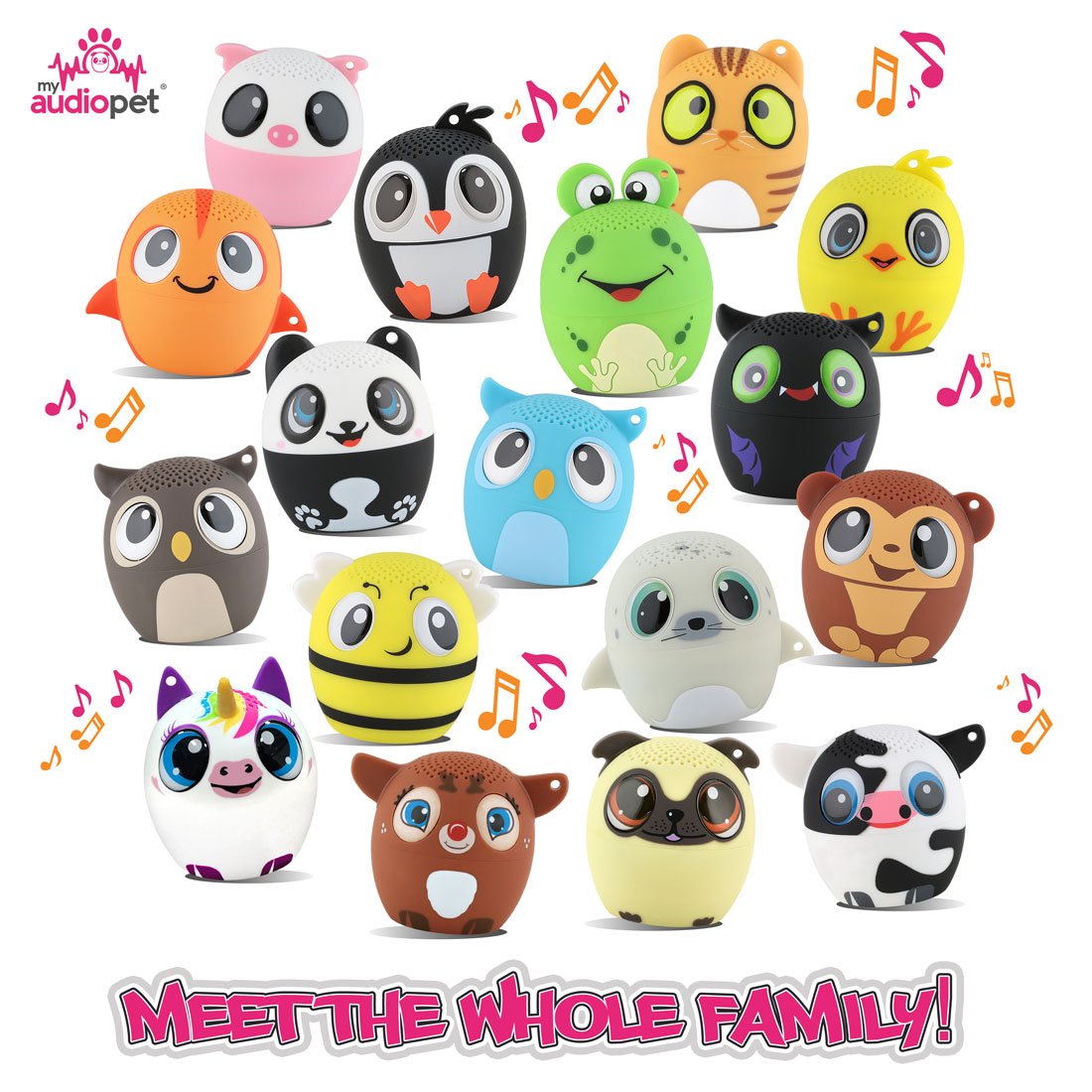 My Audio Pet Wireless Bluetooth Speakers with True Wireless Stereo A Family of Cuteness