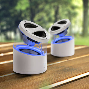 CLEARLY Amazing Wireless Bluetooth mini audio music speaker with clear passive bass chamber and crystal clear audio that is great for even the outdoors