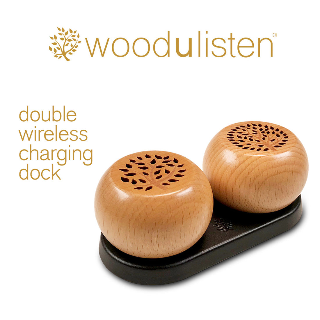 Woodulisten Natural Stereo Set with Charging Dock