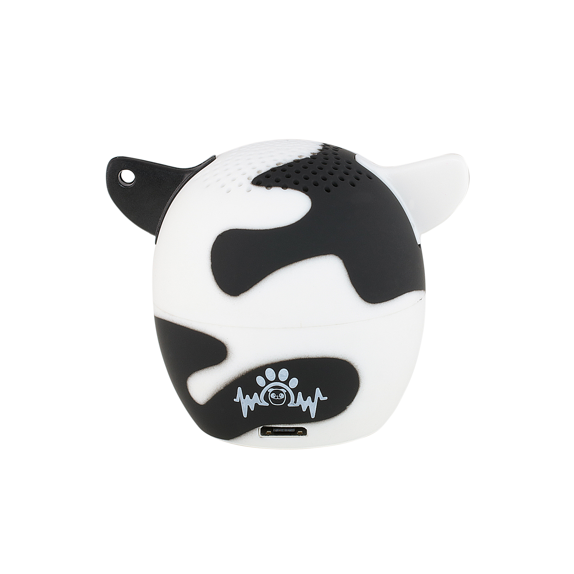 My Audio Pet Moozart Wireless Bluetooth Speaker with True Wireless Stereo Holstein Cow showing the authentic brand stamp on the rear