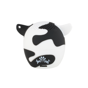 My Audio Pet Moozart Wireless Bluetooth Speaker with True Wireless Stereo Holstein Cow showing the authentic brand stamp on the rear