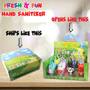 Fresh & Fun 20 Unit Hand Sanitizer Display with 2 Each of 10 Designs with Scent